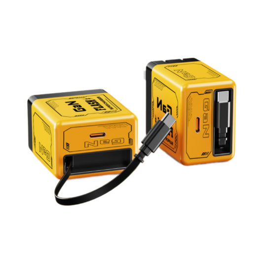 Professional GaN Fast Charger - Dual Port with Built-in Telescopic Cable