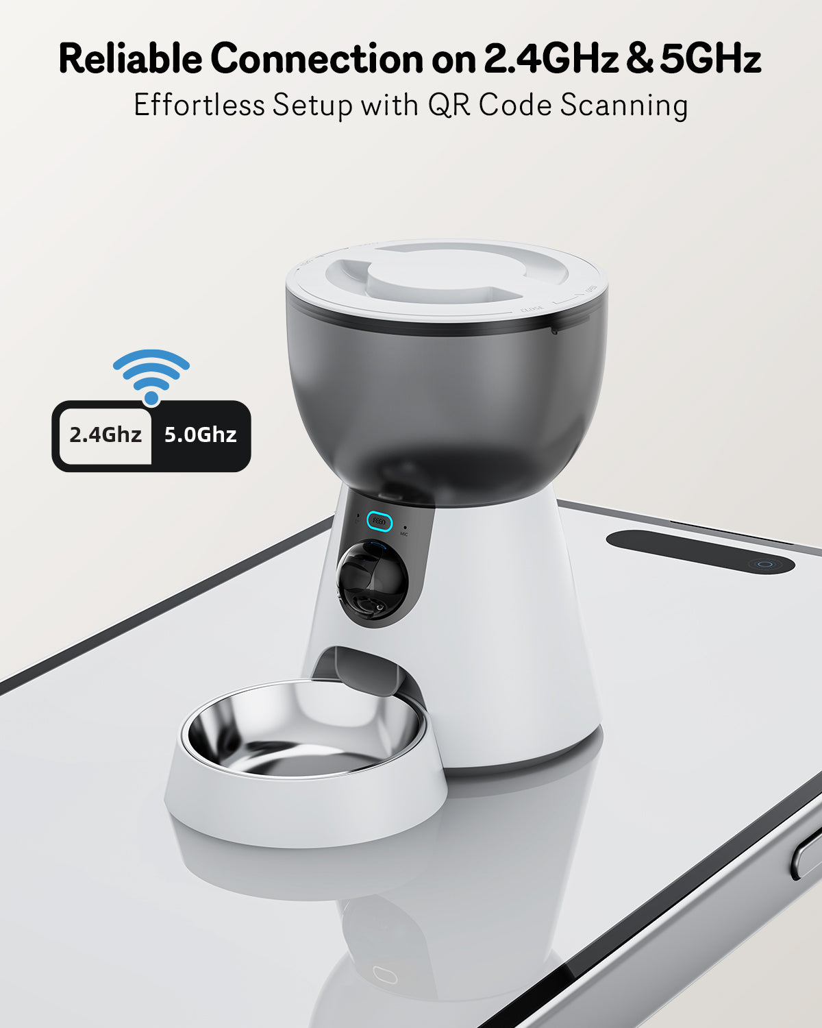 Smart Automatic Cat Feeder with 1080P HD Camera — Night Vision, 5G WiFi, 2-Way Audio & Auto Portion Control