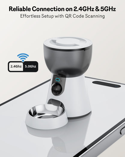 Smart Automatic Cat Feeder with 1080P HD Camera — Night Vision, 5G WiFi, 2-Way Audio & Auto Portion Control