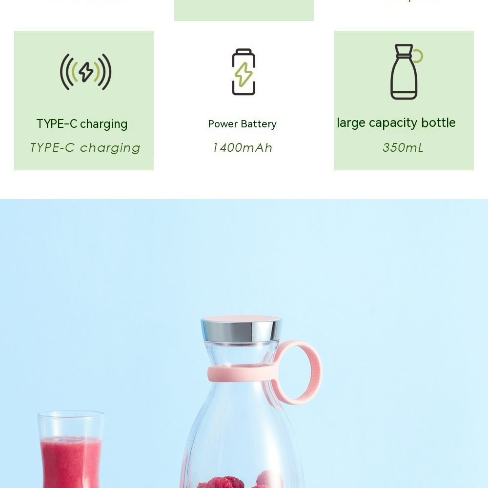 "4-Blade Portable Blender - USB-C Rechargeable Juice Maker"