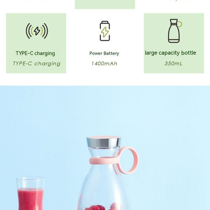 "4-Blade Portable Blender - USB-C Rechargeable Juice Maker"