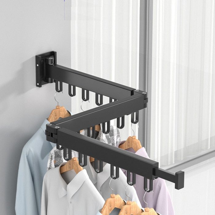 Space Saving Wall Hanger - Foldable Clothes Rack for Bedroom & Laundry