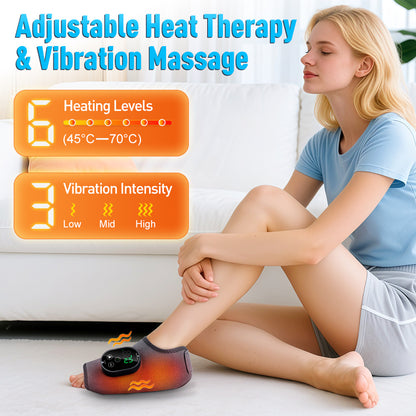Heated Vibration Foot Massager Wrap - Rechargeable Pain Relief Therapy
