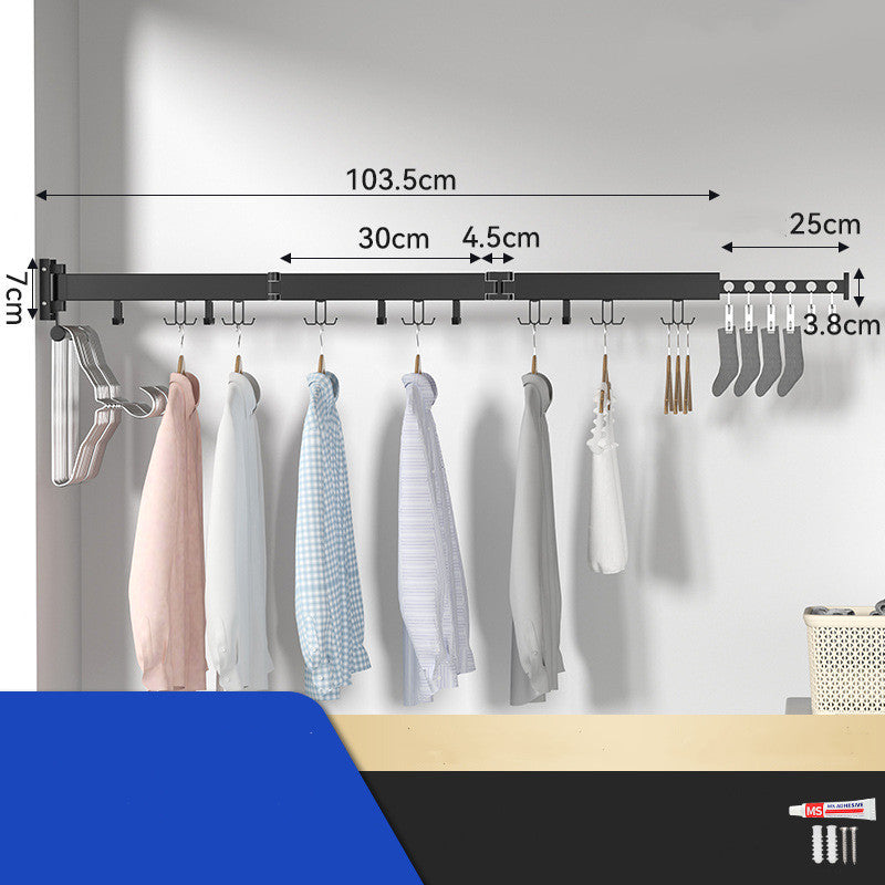 Space Saving Wall Hanger - Foldable Clothes Rack for Bedroom & Laundry