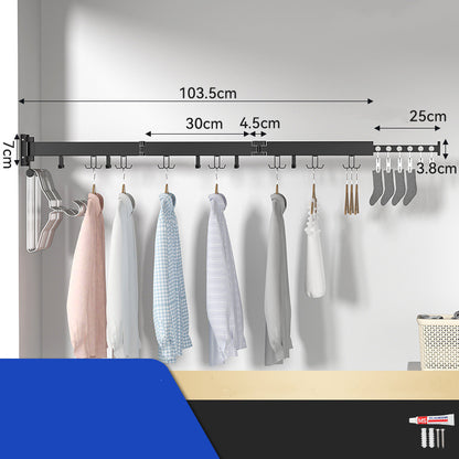 Space Saving Wall Hanger - Foldable Clothes Rack for Bedroom & Laundry