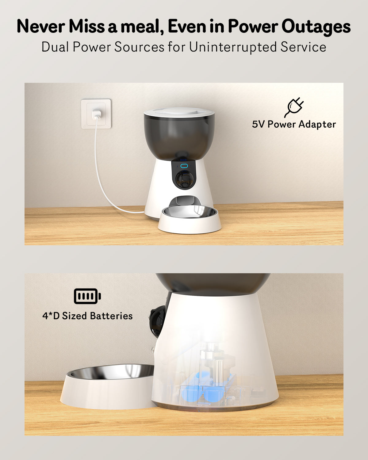 Smart Automatic Cat Feeder with 1080P HD Camera — Night Vision, 5G WiFi, 2-Way Audio & Auto Portion Control