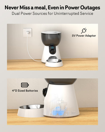 Smart Automatic Cat Feeder with 1080P HD Camera — Night Vision, 5G WiFi, 2-Way Audio & Auto Portion Control