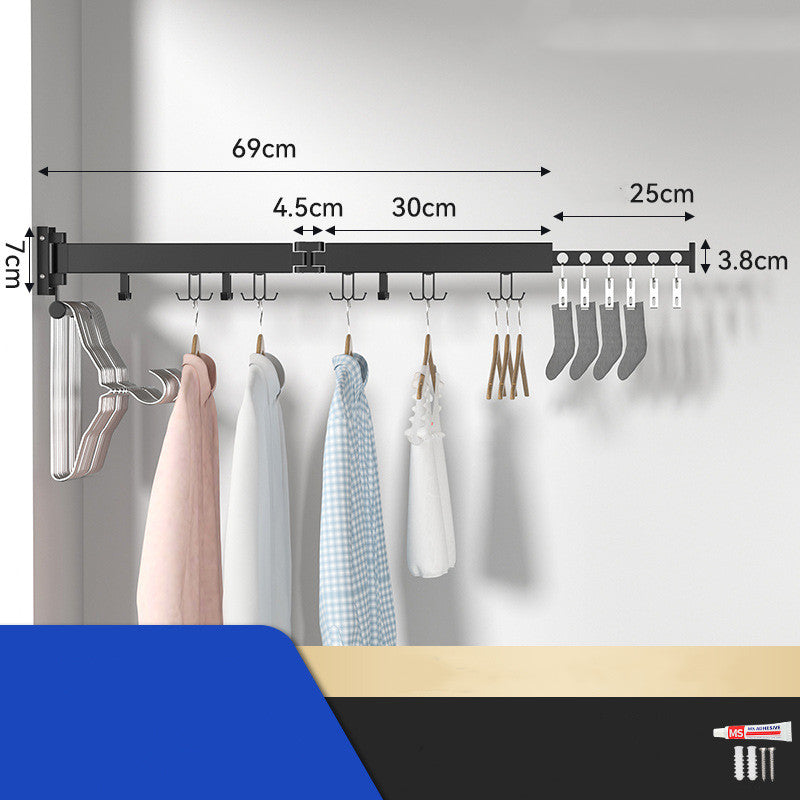 Space Saving Wall Hanger - Foldable Clothes Rack for Bedroom & Laundry