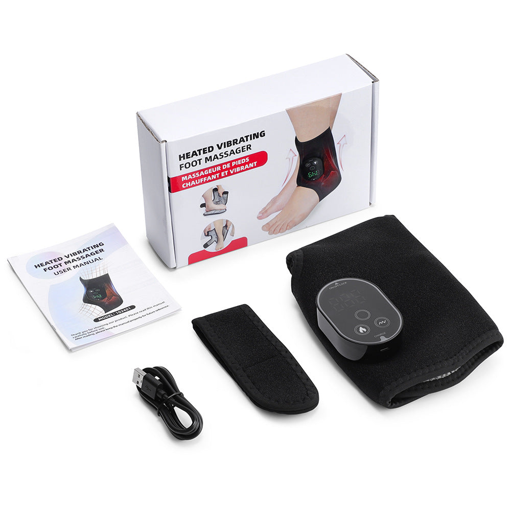 Heated Vibration Foot Massager Wrap - Rechargeable Pain Relief Therapy